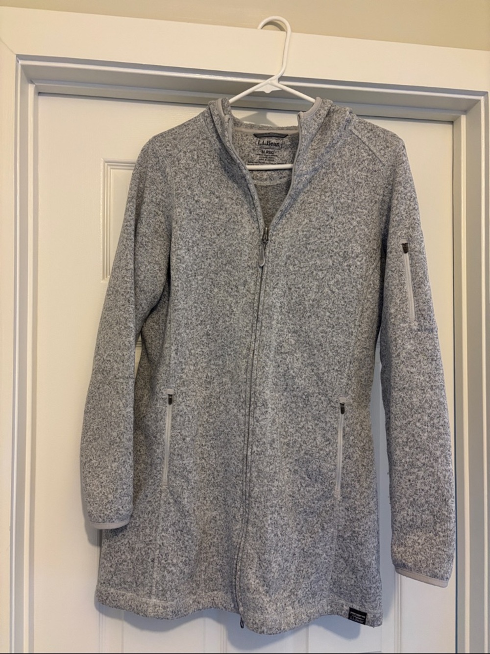 L.L. Bean Heather Gray Teddy Fleece Zip Jacket